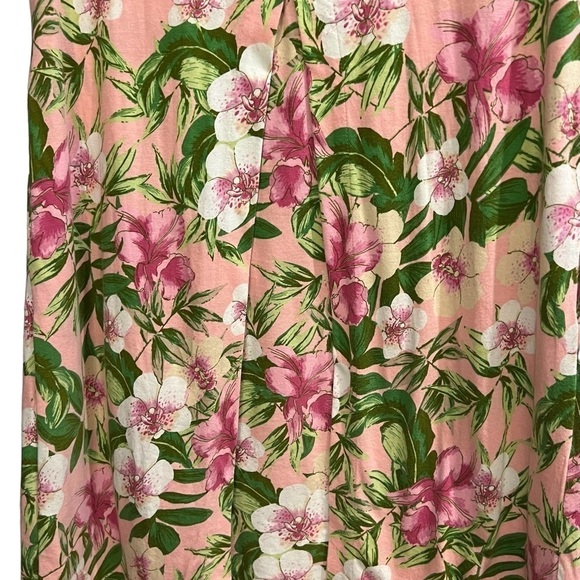 JJill Petite Small Pink and Green Floral Dress with Pockets - Picture 3 of 8